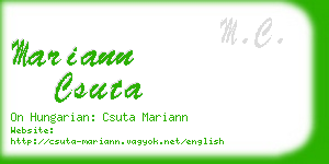 mariann csuta business card